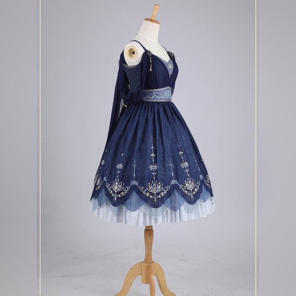 Miselian Lotus Natural Waist JSK by Mirror Miracle 💙💛 - Picture 15 of 16